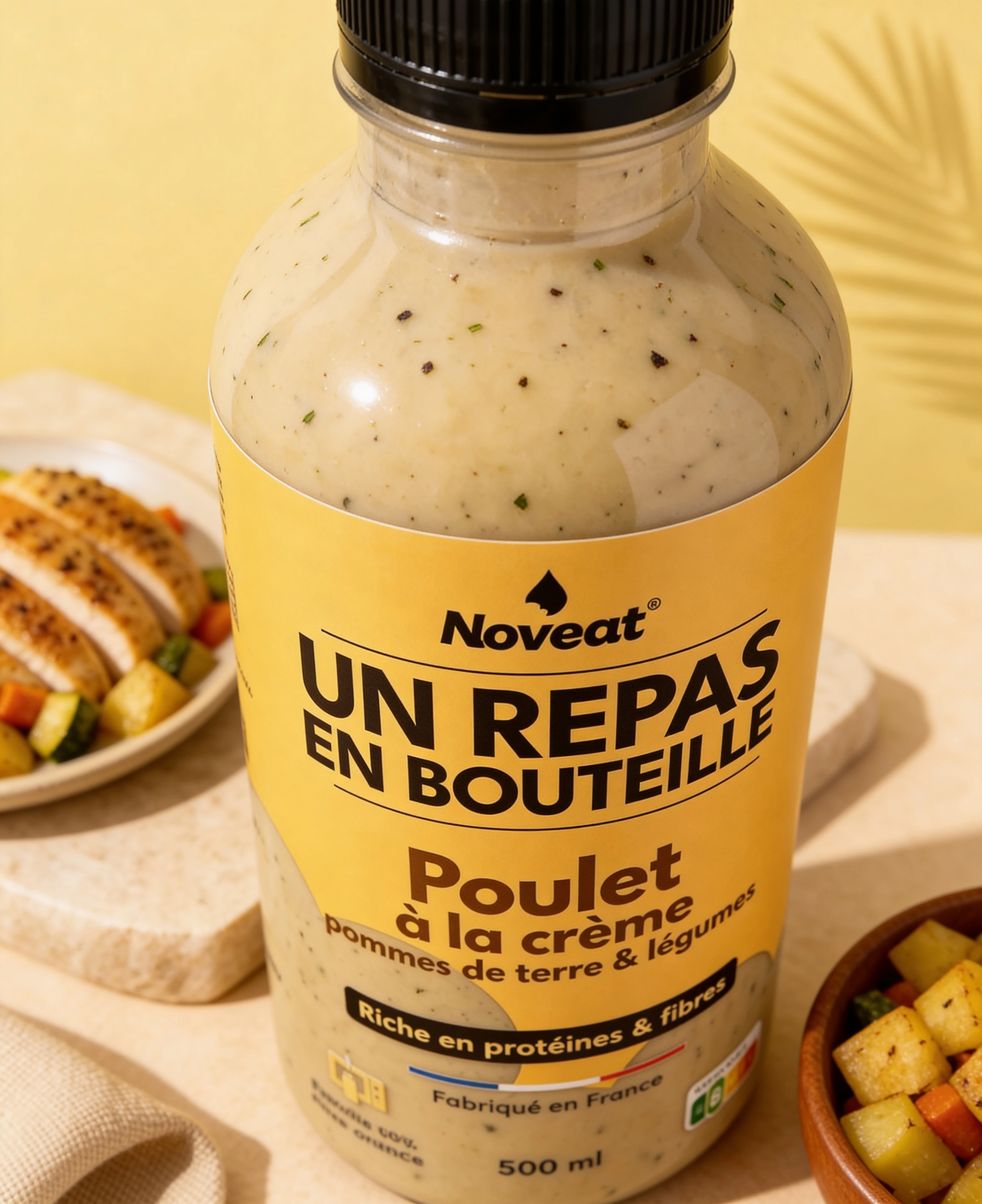 Poulet à la crème, pommes de terre & légumes