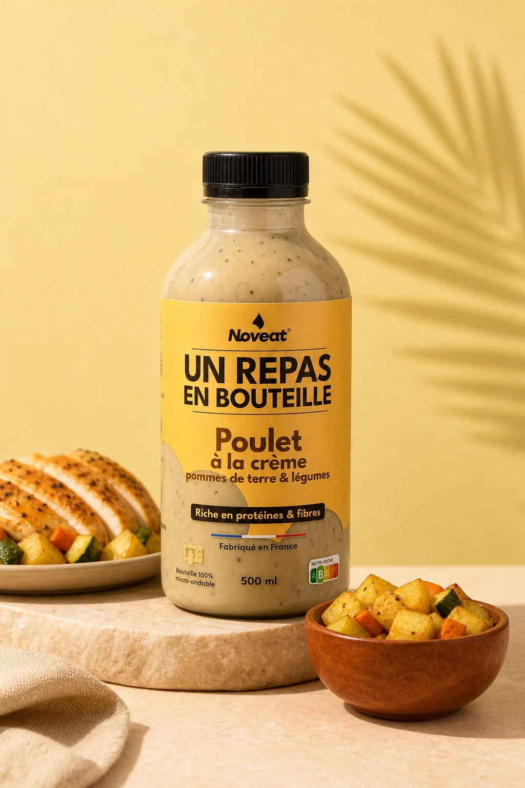 Poulet à la crème, pommes de terre & légumes