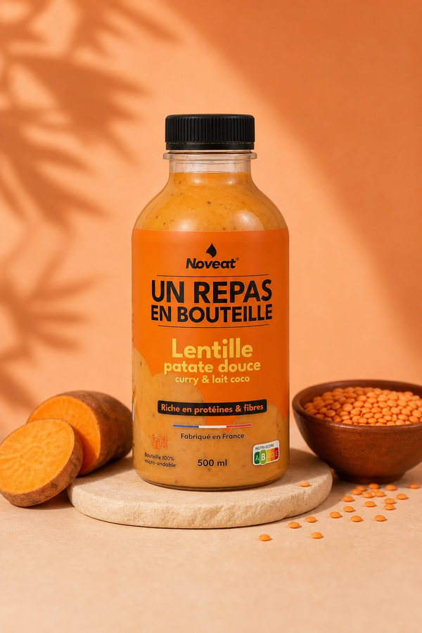 Lentilles, patate douce, curry & lait de coco