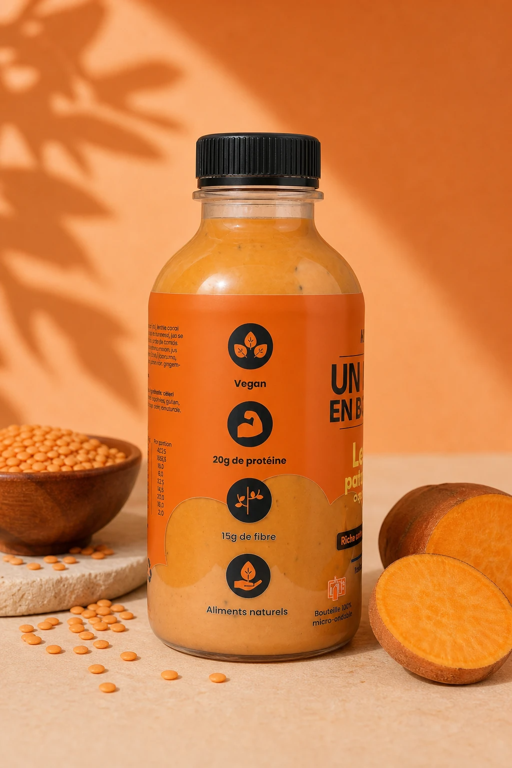 Lentilles, patate douce, curry & lait de coco